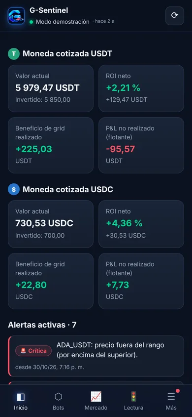 Inicio de la app móvil